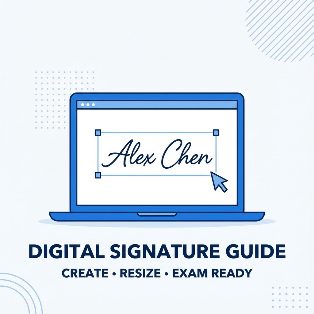 How to Create and Resize a Digital Signature for Online Exam Forms